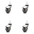 Service Caster 3 Inch Bright Chrome Hooded Polyurethane 5/16 Inch Grip Neck Stem Casters, 4PK SCC-GN03S310-PPUBD-BC-4